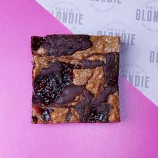 Vegan Peanut Butter and Raspberry Jam Brownie